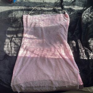 Pink dress size M chain diamond cover